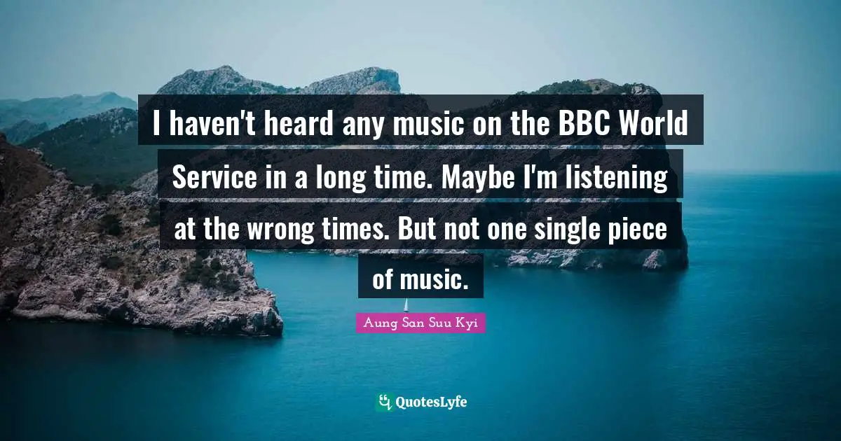 I haven't heard any music on the BBC World Service in a long time. Maybe I'm listening at the wrong times. But not one single piece of music.