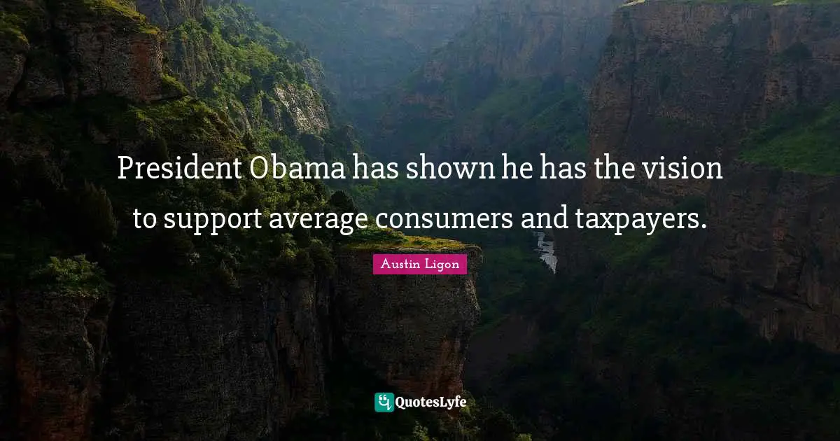 President Obama has shown he has the vision to support average consumers and taxpayers.