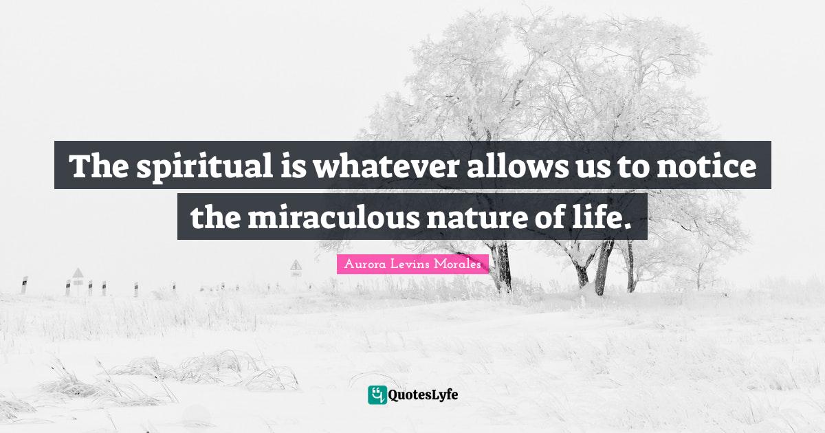 Godly Quotes: "The spiritual is whatever allows us to notice the miraculous nature of life."