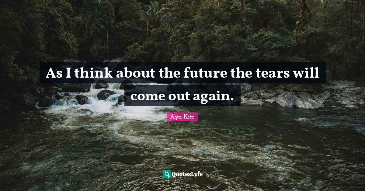 Future Thinking Quotes: "As I think about the future the tears will come out again."