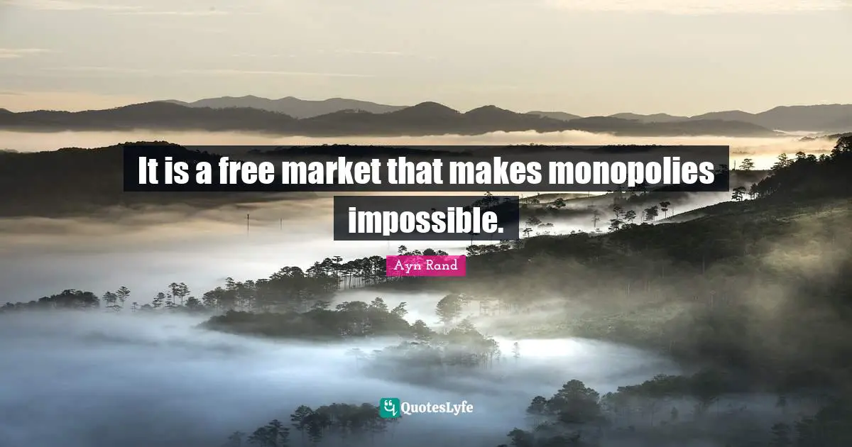 It is a free market that makes monopolies impossible.