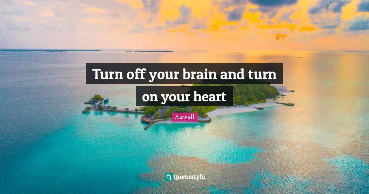 Turn off your brain and turn on your heart