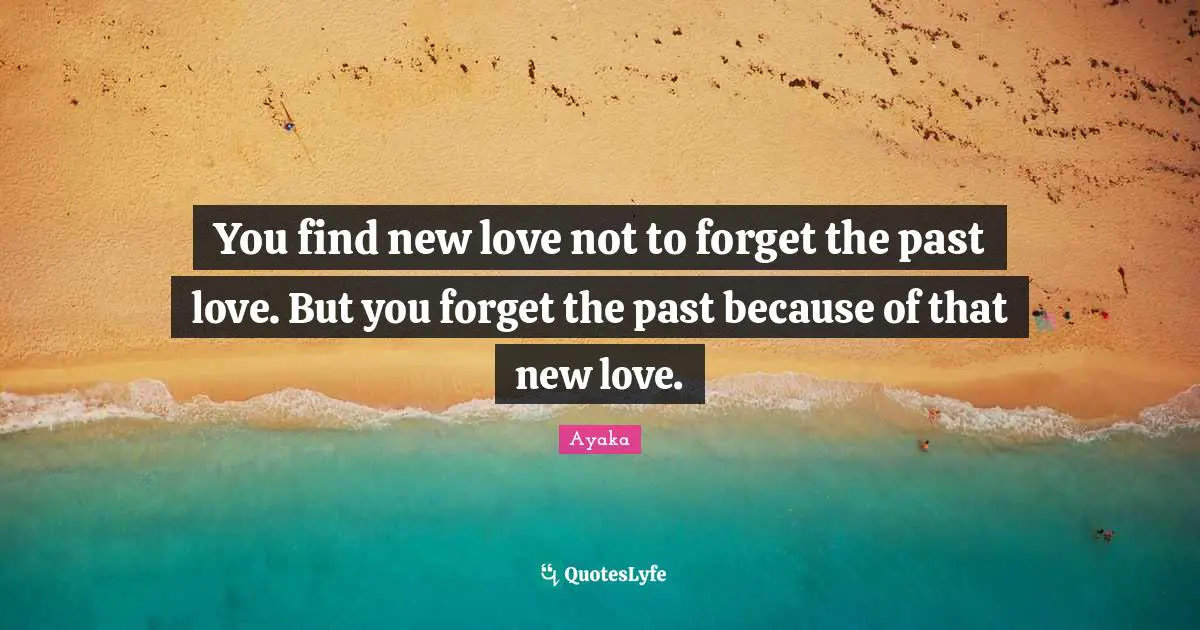 Forget The Past Quotes: "You find new love not to forget the past love. But you forget the past because of that new love."