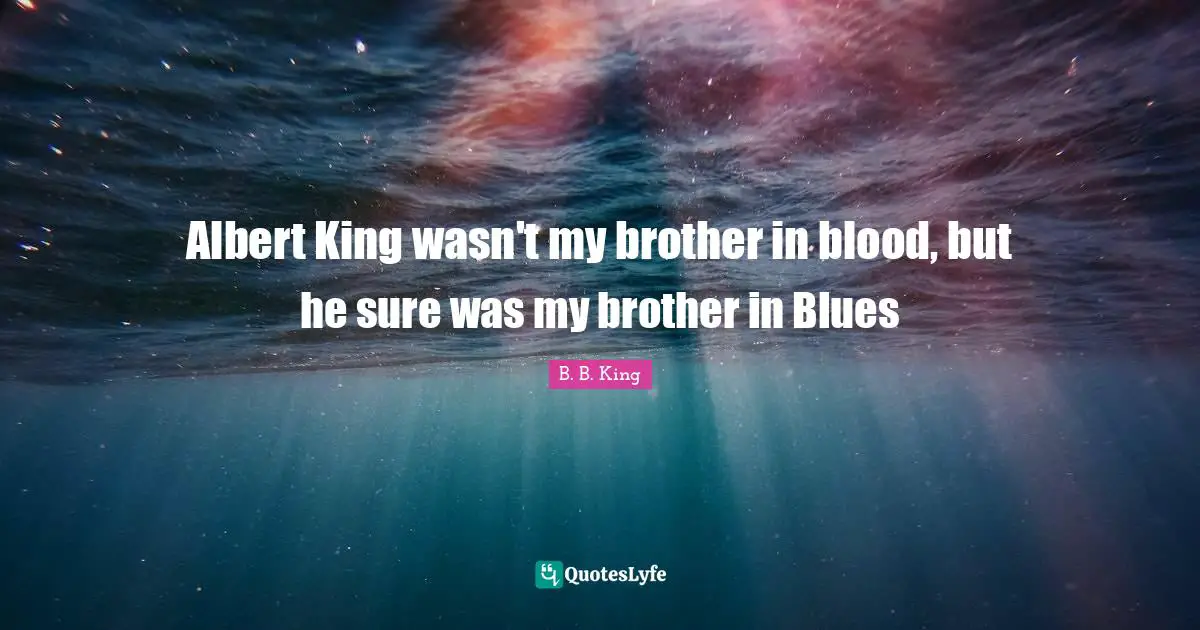 Albert King wasn't my brother in blood, but he sure was my brother in Blues
