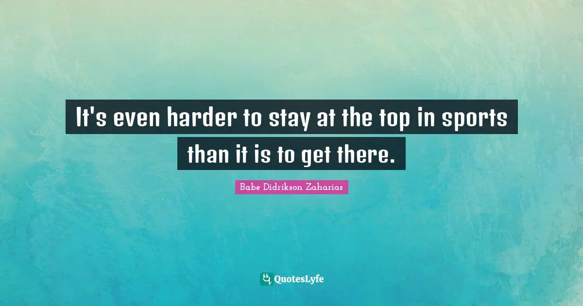 It's even harder to stay at the top in sports than it is to get there.
