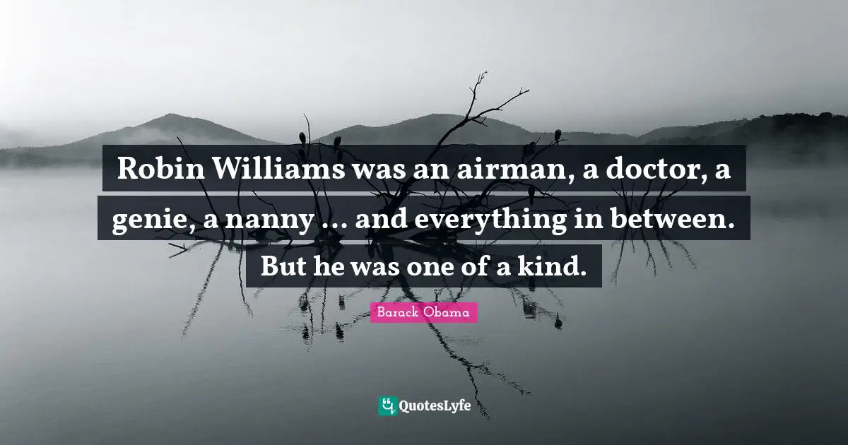 Robin Williams was an airman, a doctor, a genie, a nanny ... and everything in between. But he was one of a kind.