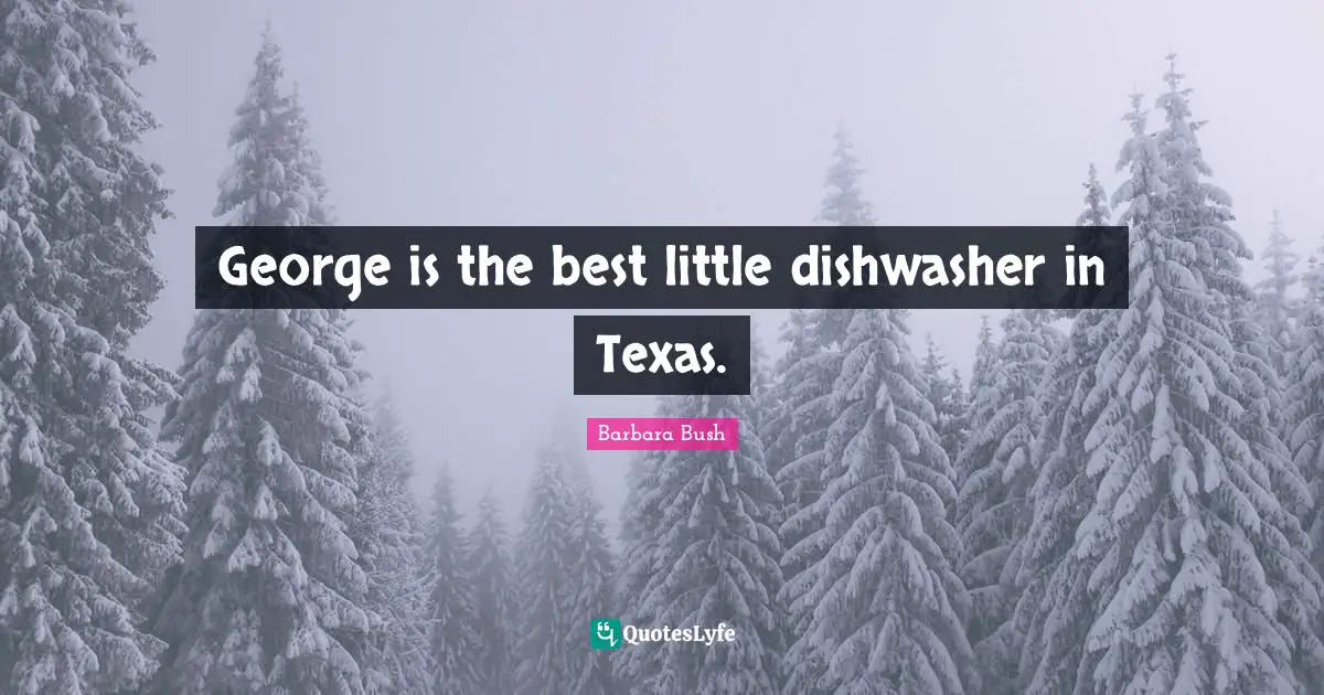 George is the best little dishwasher in Texas.