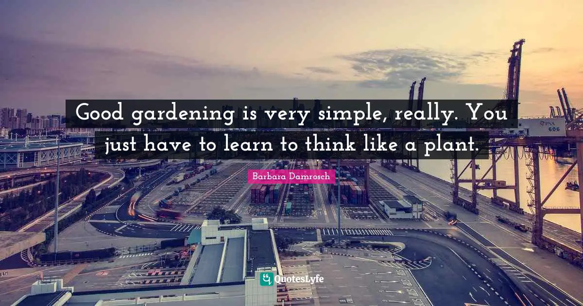 Good gardening is very simple, really. You just have to learn to think like a plant.
