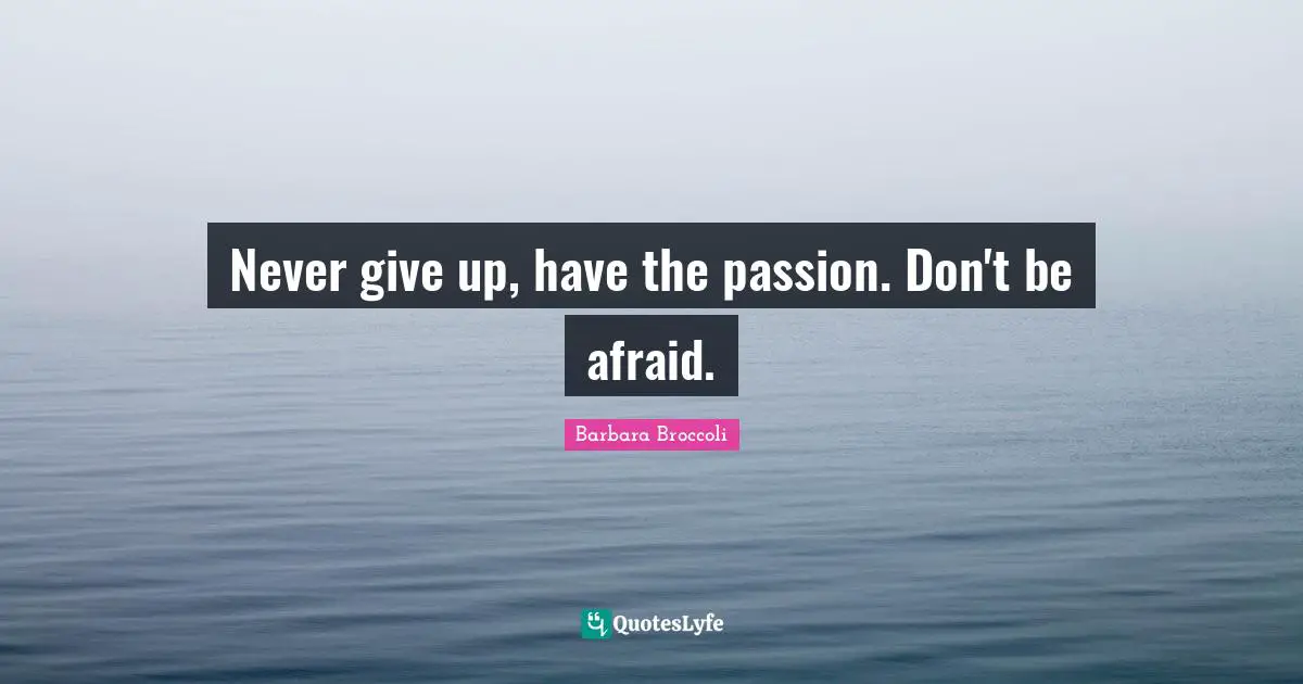 Never Give Up Quotes: "Never give up, have the passion. Don't be afraid."