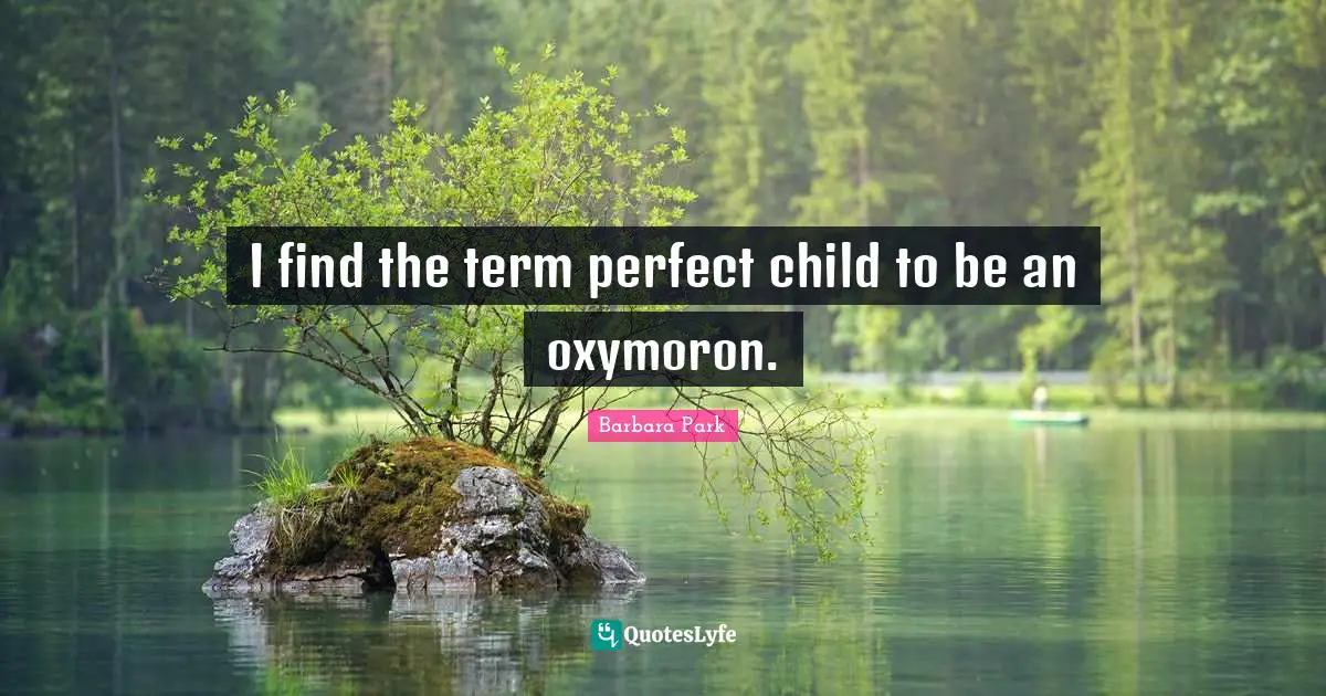 I find the term perfect child to be an oxymoron.