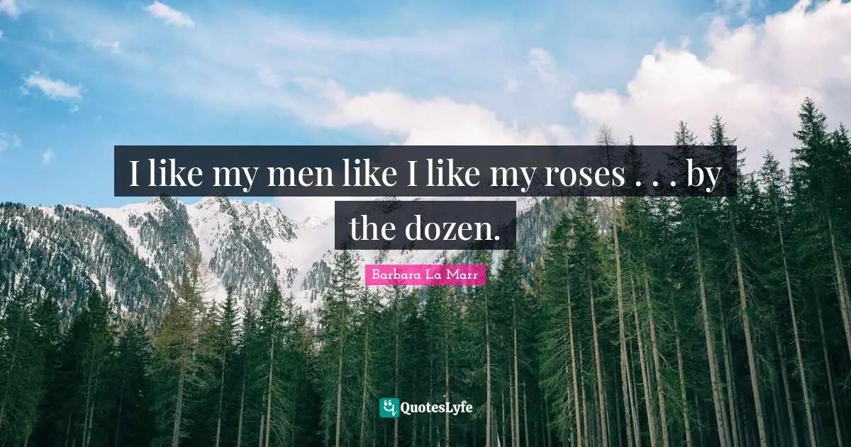 I like my men like I like my roses . . . by the dozen.