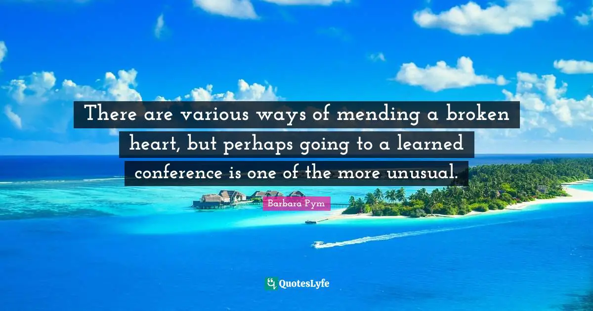 There are various ways of mending a broken heart, but perhaps going to a learned conference is one of the more unusual.