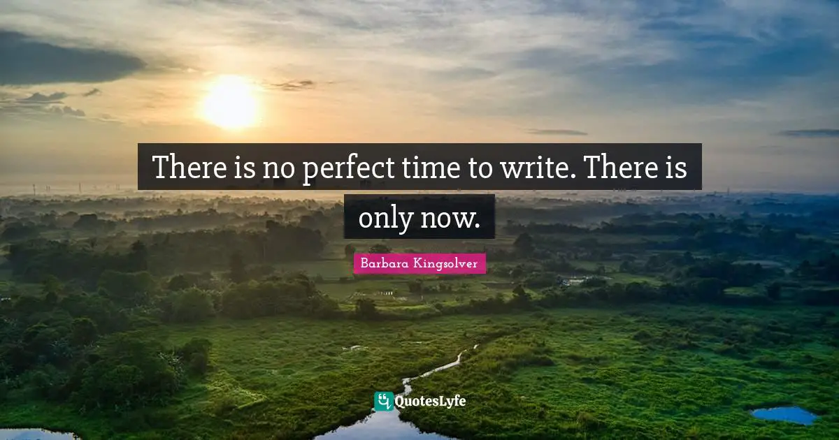 There is no perfect time to write. There is only now.