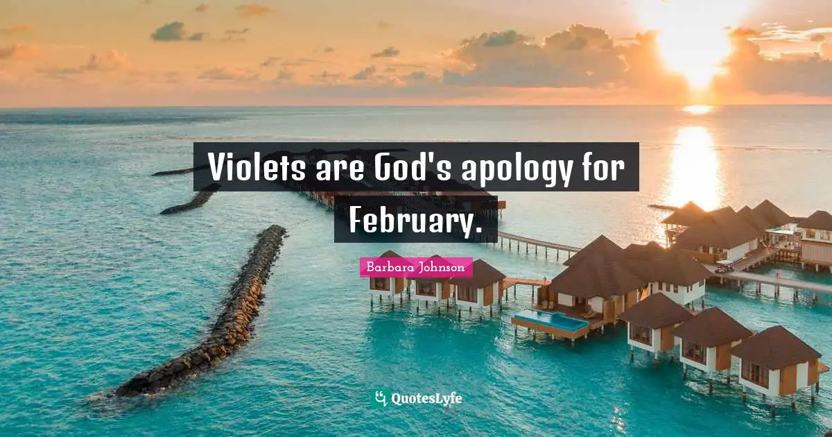 February Quotes: "Violets are God's apology for February."