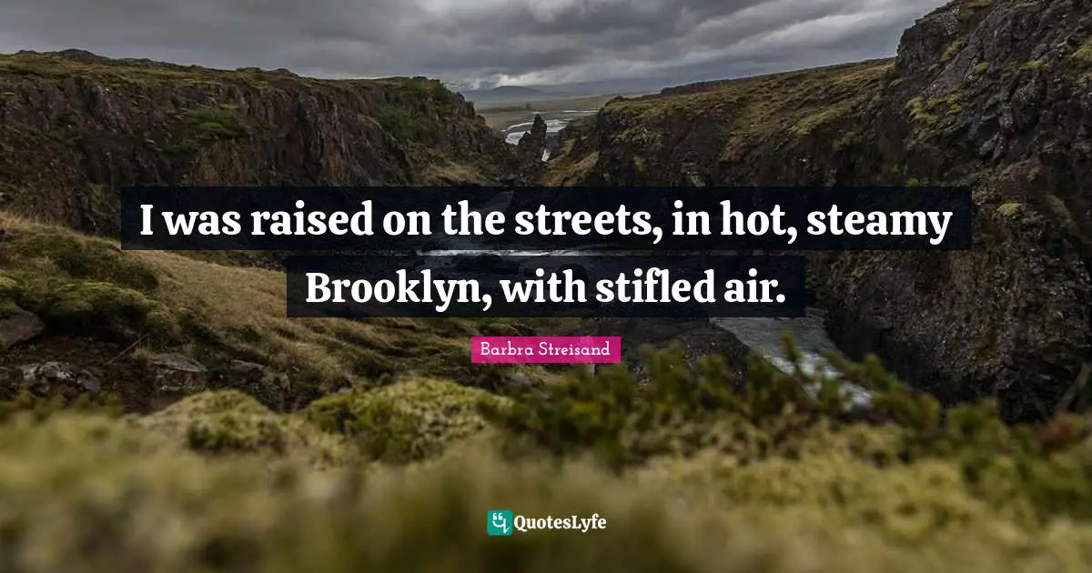 I was raised on the streets, in hot, steamy Brooklyn, with stifled air.
