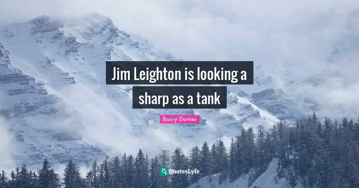 Jim Leighton is looking a sharp as a tank