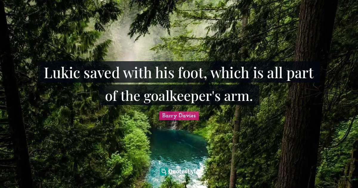 Lukic saved with his foot, which is all part of the goalkeeper's arm.