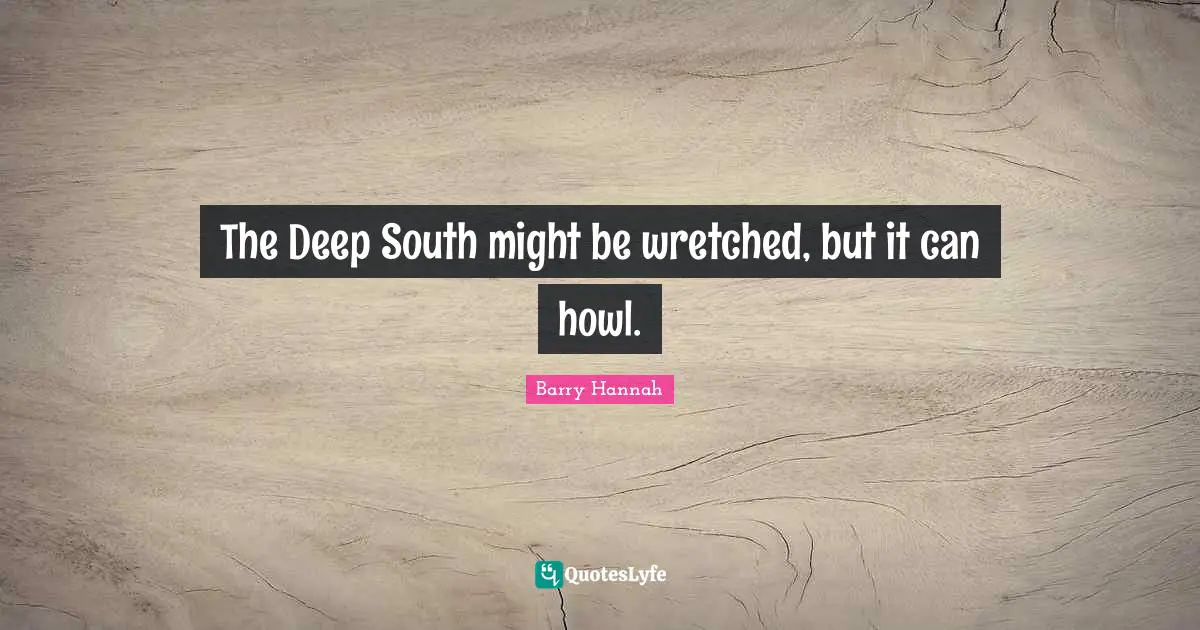 The Deep South might be wretched, but it can howl.