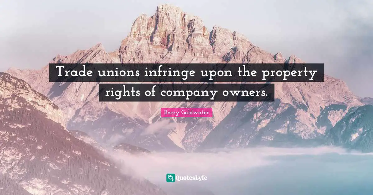 Trade unions infringe upon the property rights of company owners.