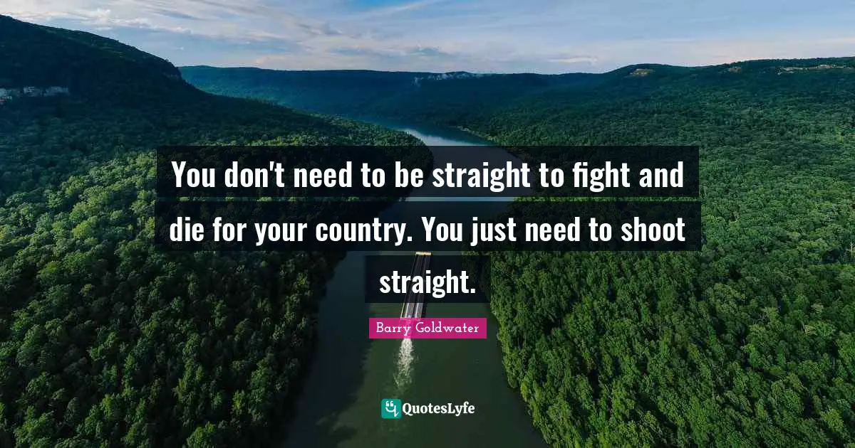 You don't need to be straight to fight and die for your country. You just need to shoot straight.