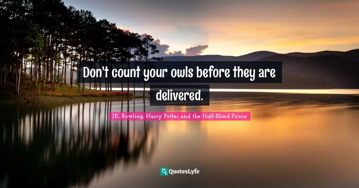 Don't count your owls before they are delivered.