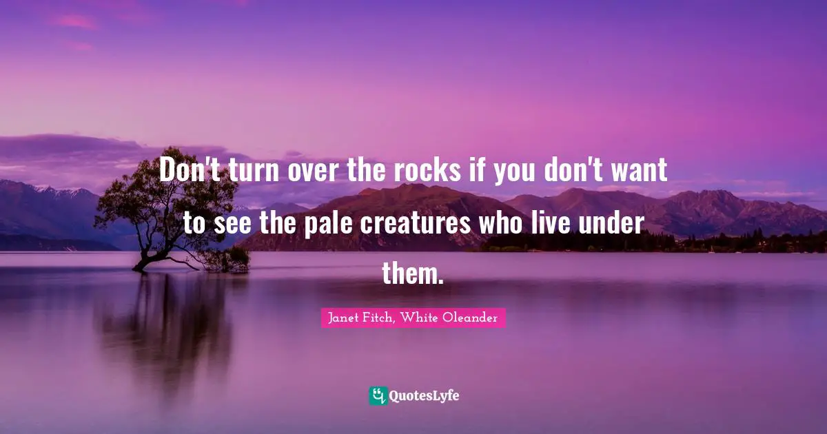 Don't turn over the rocks if you don't want to see the pale creatures who live under them.