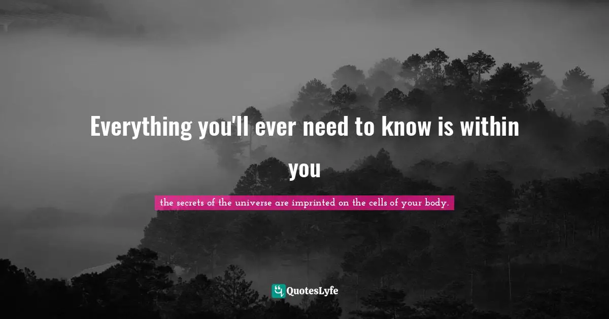 Everything you'll ever need to know is within you