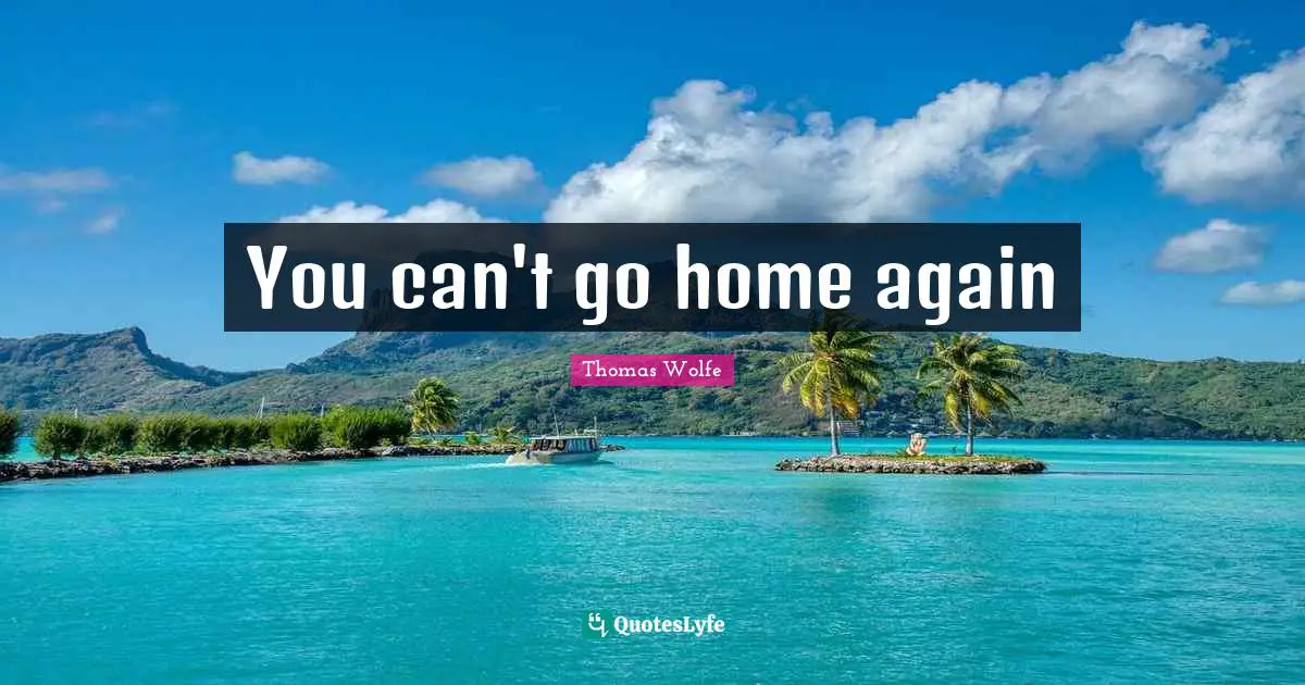 Thomas Wolfe Quotes: "You can't go home again"