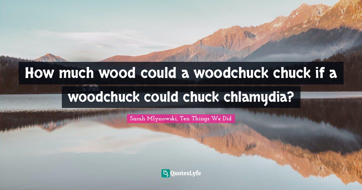 How much wood could a woodchuck chuck if a woodchuck could chuck chlam