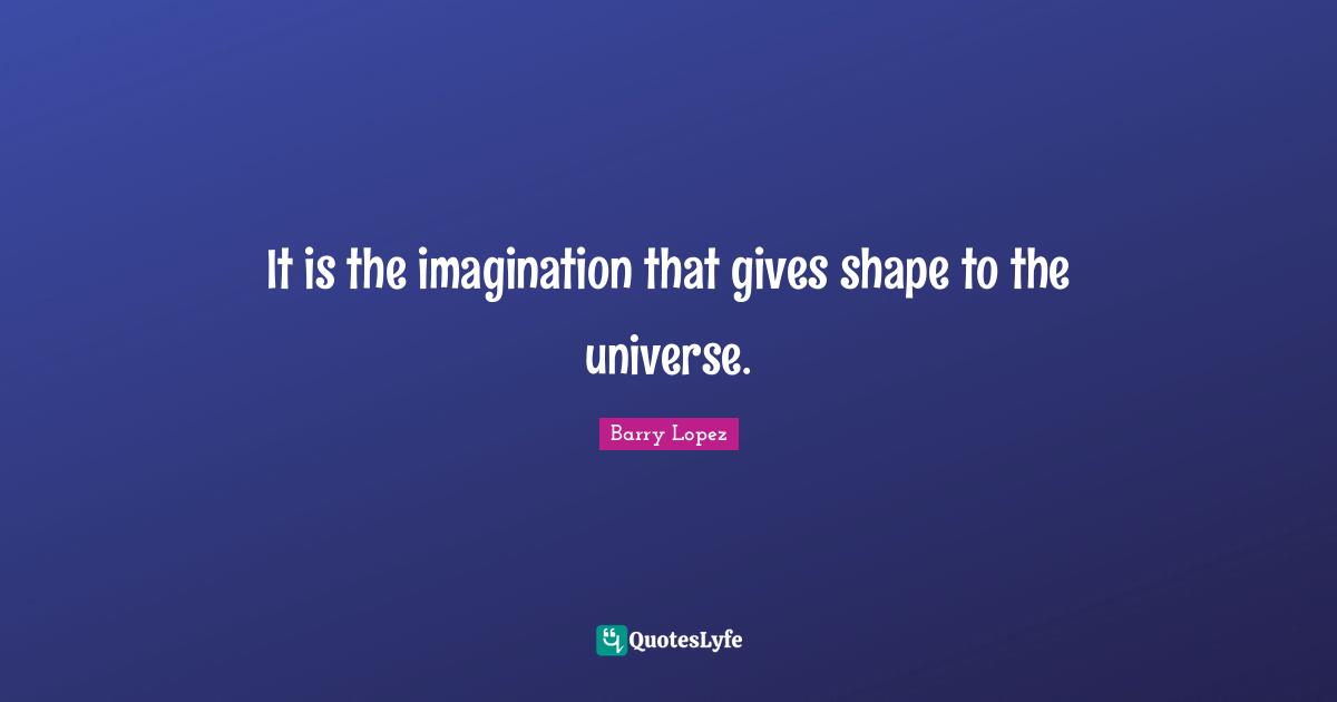 It is the imagination that gives shape to the universe.