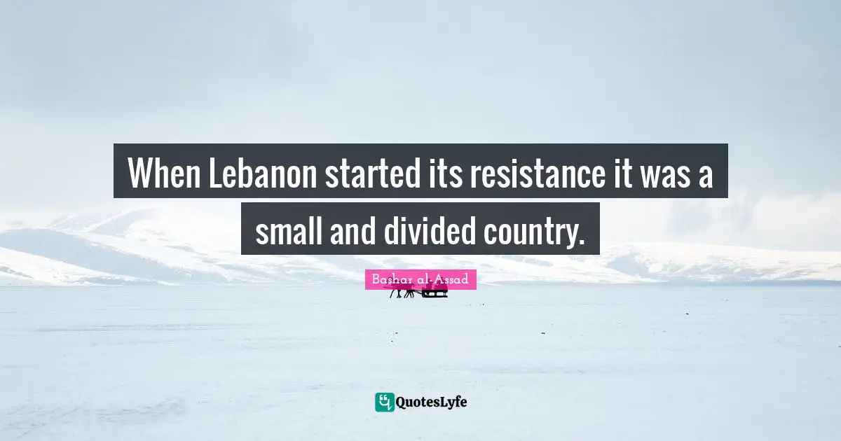 When Lebanon started its resistance it was a small and divided country.