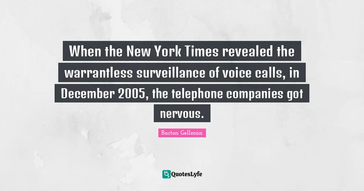 When the New York Times revealed the warrantless surveillance of voice calls, in December 2005, the telephone companies got nervous.