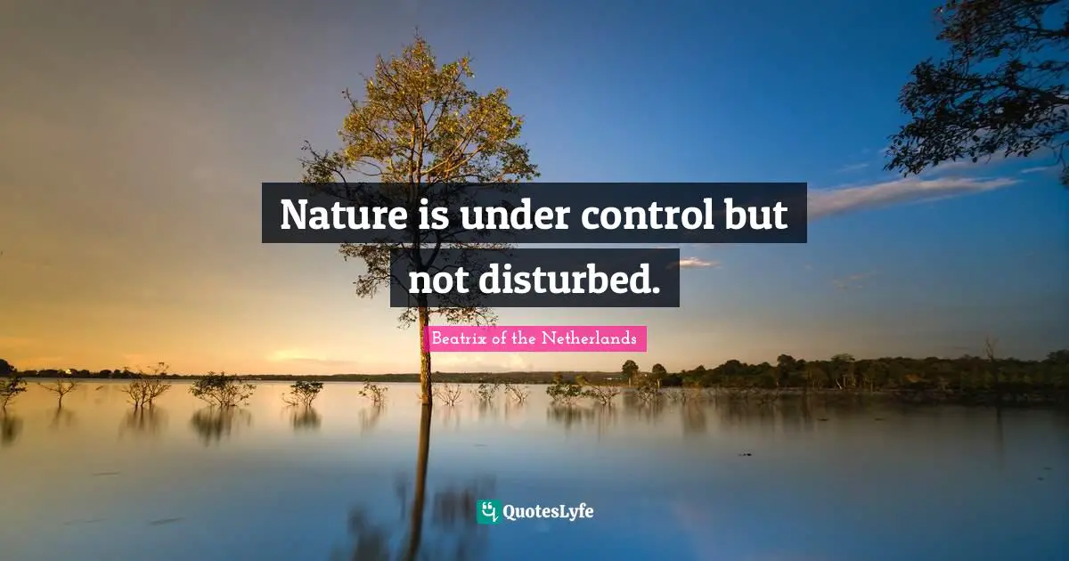 Nature is under control but not disturbed.