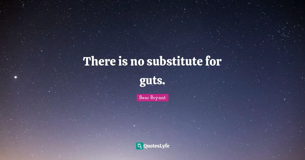 There is no substitute for guts.