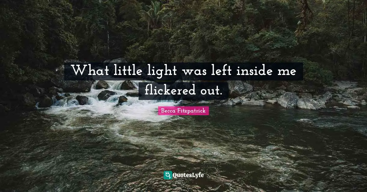 What little light was left inside me flickered out.