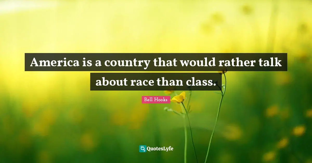 Bell Hooks Quotes: "America is a country that would rather talk about race than class."