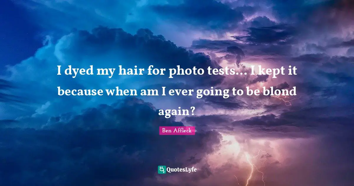 I dyed my hair for photo tests... I kept it because when am I ever going to be blond again?