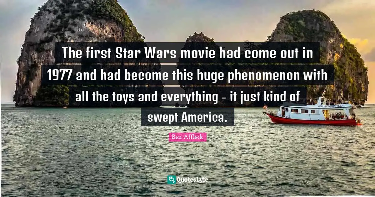 The first Star Wars movie had come out in 1977 and had become this huge phenomenon with all the toys and everything - it just kind of swept America.