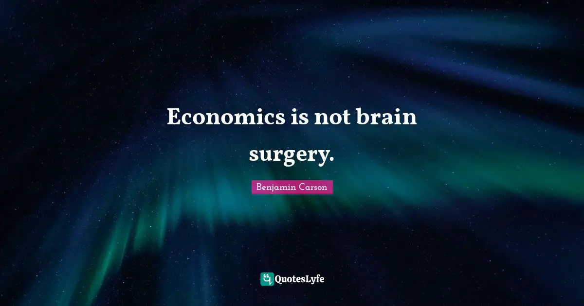Wise Words Quotes: "Economics is not brain surgery."
