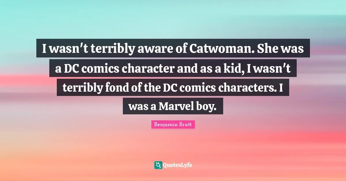 I wasn't terribly aware of Catwoman. She was a DC comics character and as a kid, I wasn't terribly fond of the DC comics characters. I was a Marvel boy.