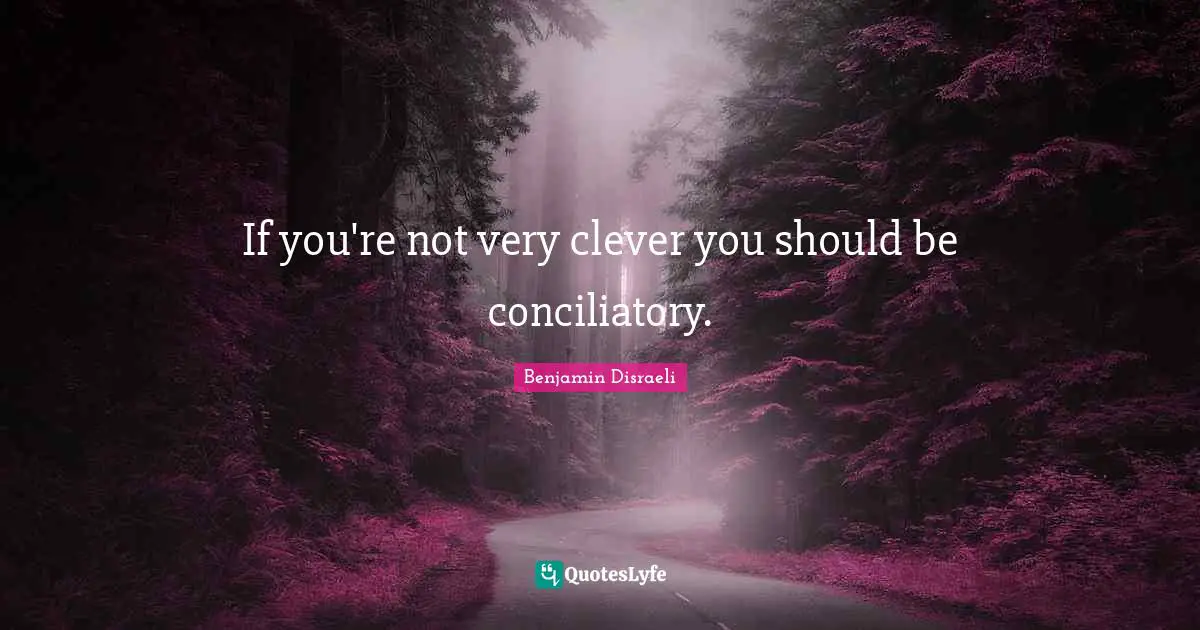 Very Clever Quotes: "If you're not very clever you should be conciliatory."