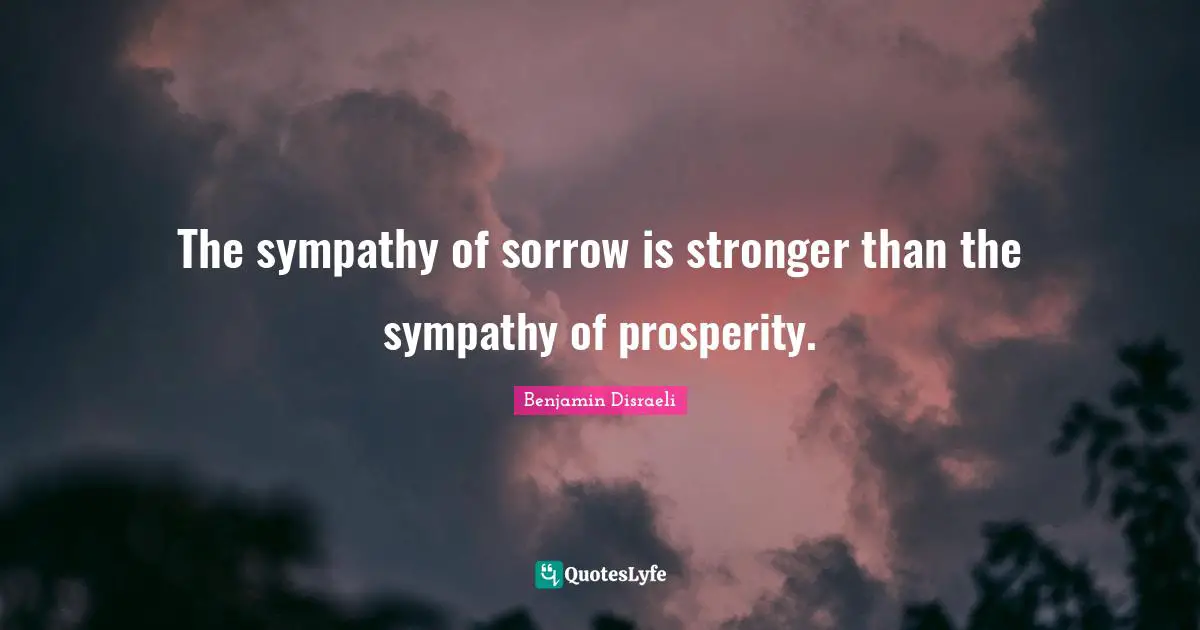 The sympathy of sorrow is stronger than the sympathy of prosperity.