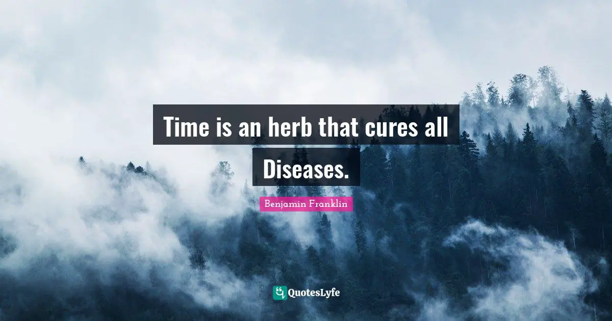 Time is an herb that cures all Diseases.
