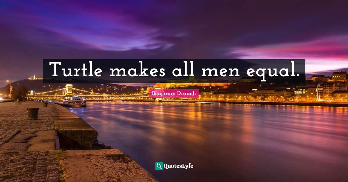 Turtle makes all men equal.