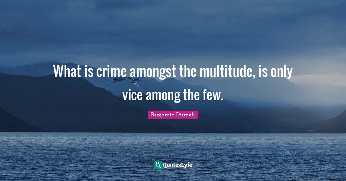 What is crime amongst the multitude, is only vice among the few.