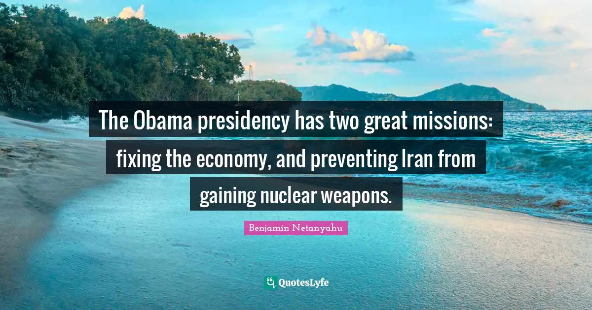 The Obama presidency has two great missions: fixing the economy, and preventing Iran from gaining nuclear weapons.