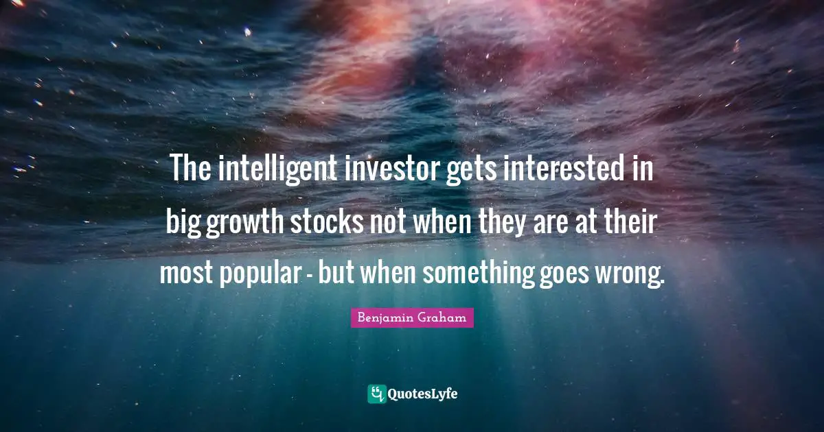 The intelligent investor gets interested in big growth stocks not when they are at their most popular - but when something goes wrong.