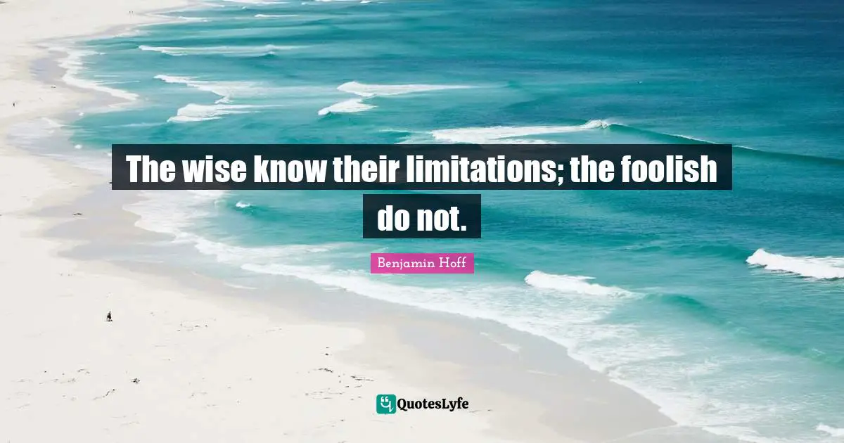 The wise know their limitations; the foolish do not.