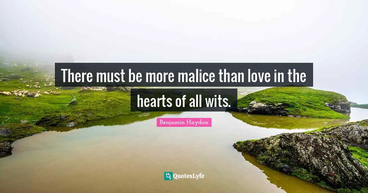 There must be more malice than love in the hearts of all wits.