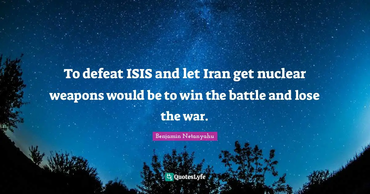 To defeat ISIS and let Iran get nuclear weapons would be to win the battle and lose the war.